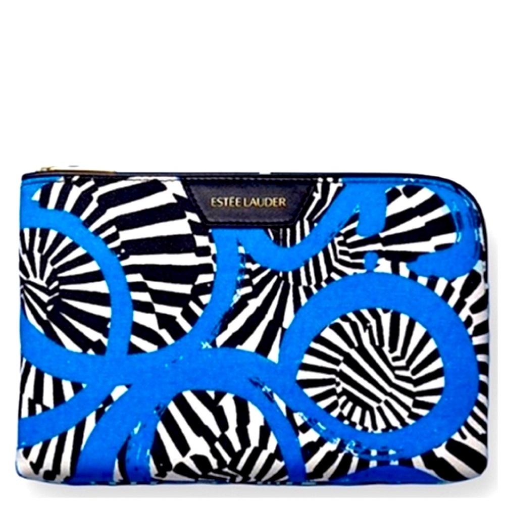 NEW Estee Lauder Quentin Jones Exotic Abstract Zip Makeup Cosmetic Pouch Bag - Picture 2 of 8